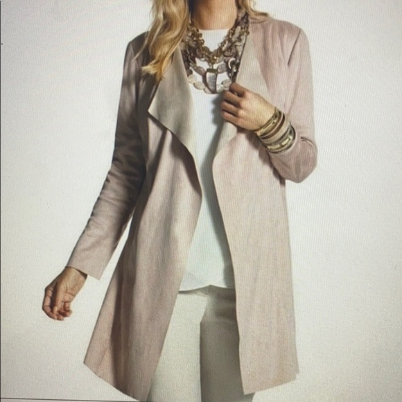 Chico’s Faux Suede Open Front Blazer Jacket - Picture 3 of 7